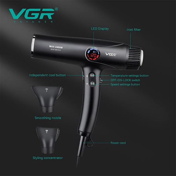 سشوار حرفه ای وی جی ار 2400 وات vgr v-469